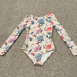Girls O'Neill Cream Floral swimsuit. Size 12/14